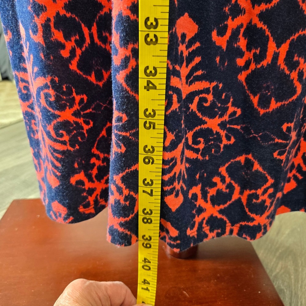 Small Maxi Skirt Coral Navy Blue Pattern Bohemian Comfortable Stretch Waist‎ - Picture 4 of 6